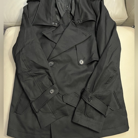 NWT - Izzue Women’s Double Breasted Short Trench Coat - Size L - Picture 4 of 11